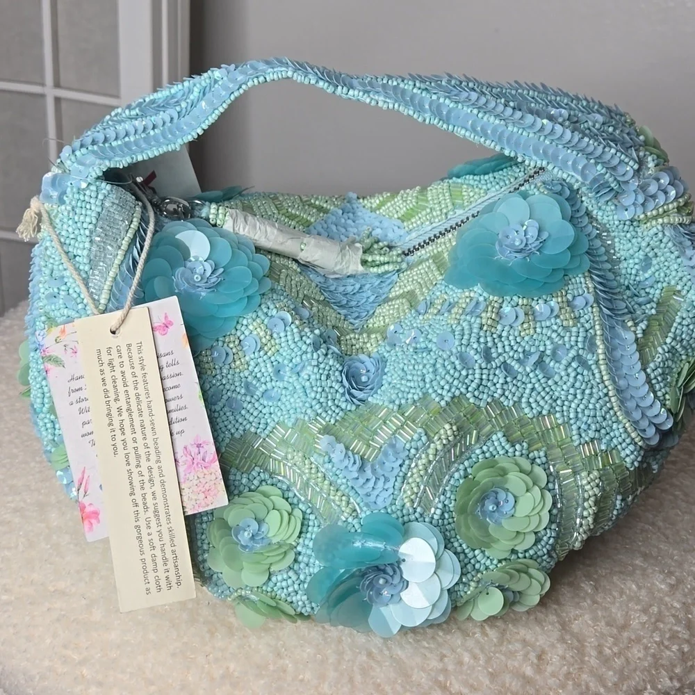 NWT viral Indian beated hobo bag